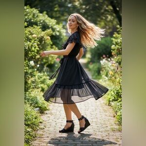 SILK Vintage/Antique DESIGNERS REMIX COLLECTION Blue polkadot SILK wrap Dress XS